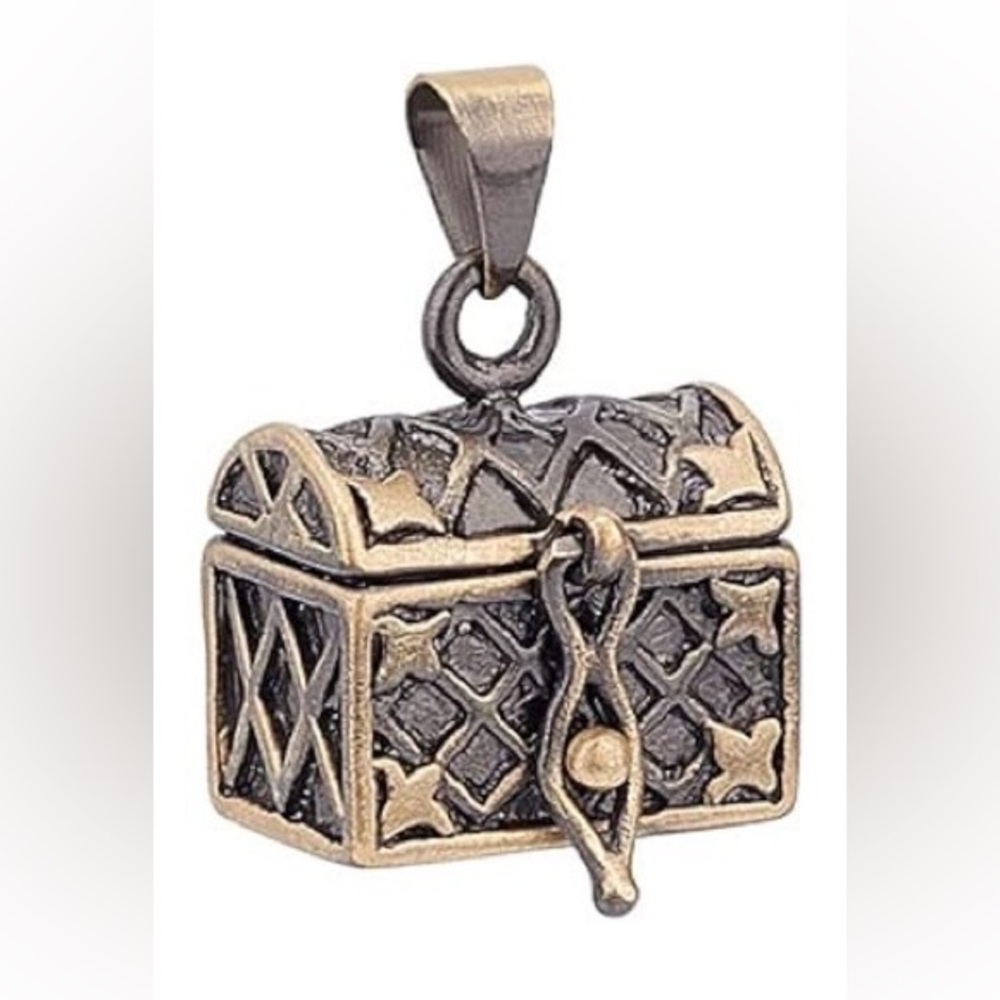 Vintage Style Treasure Chest / prayer box Pendant